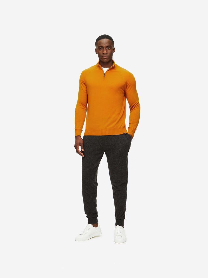 Men's Half-Zip Sweater Finley Cashmere Orange - 3