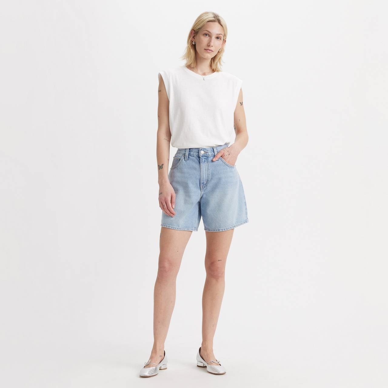 HIGH RISE BAGGY WOMEN'S SHORTS - 2