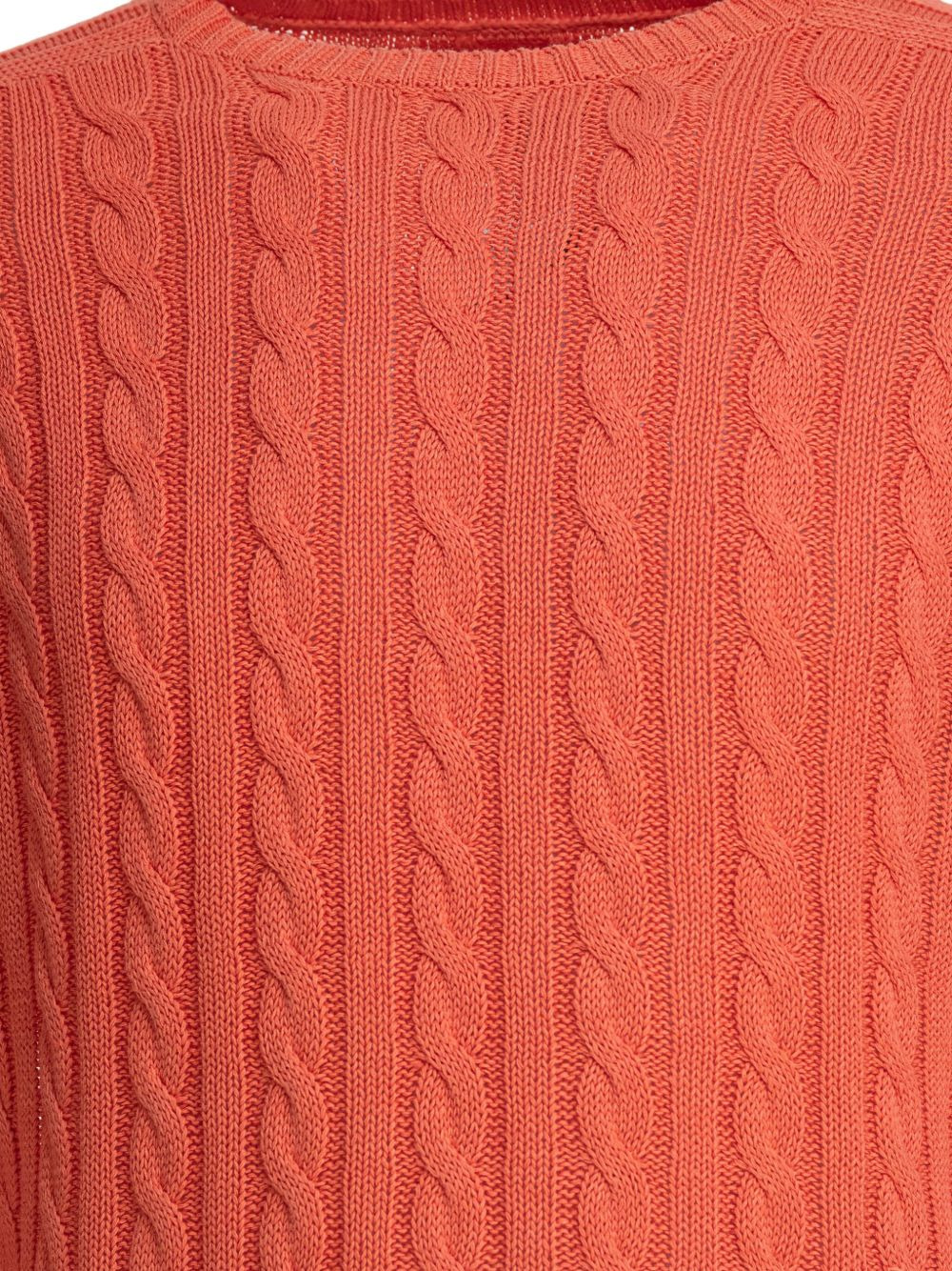 cable-knit crew-neck sweater - 3