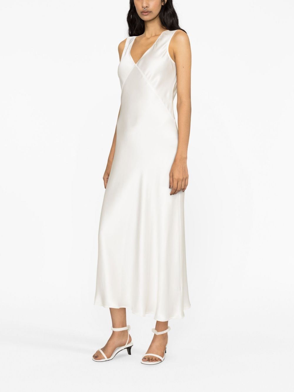 Bordeaux silk slip dress - 3