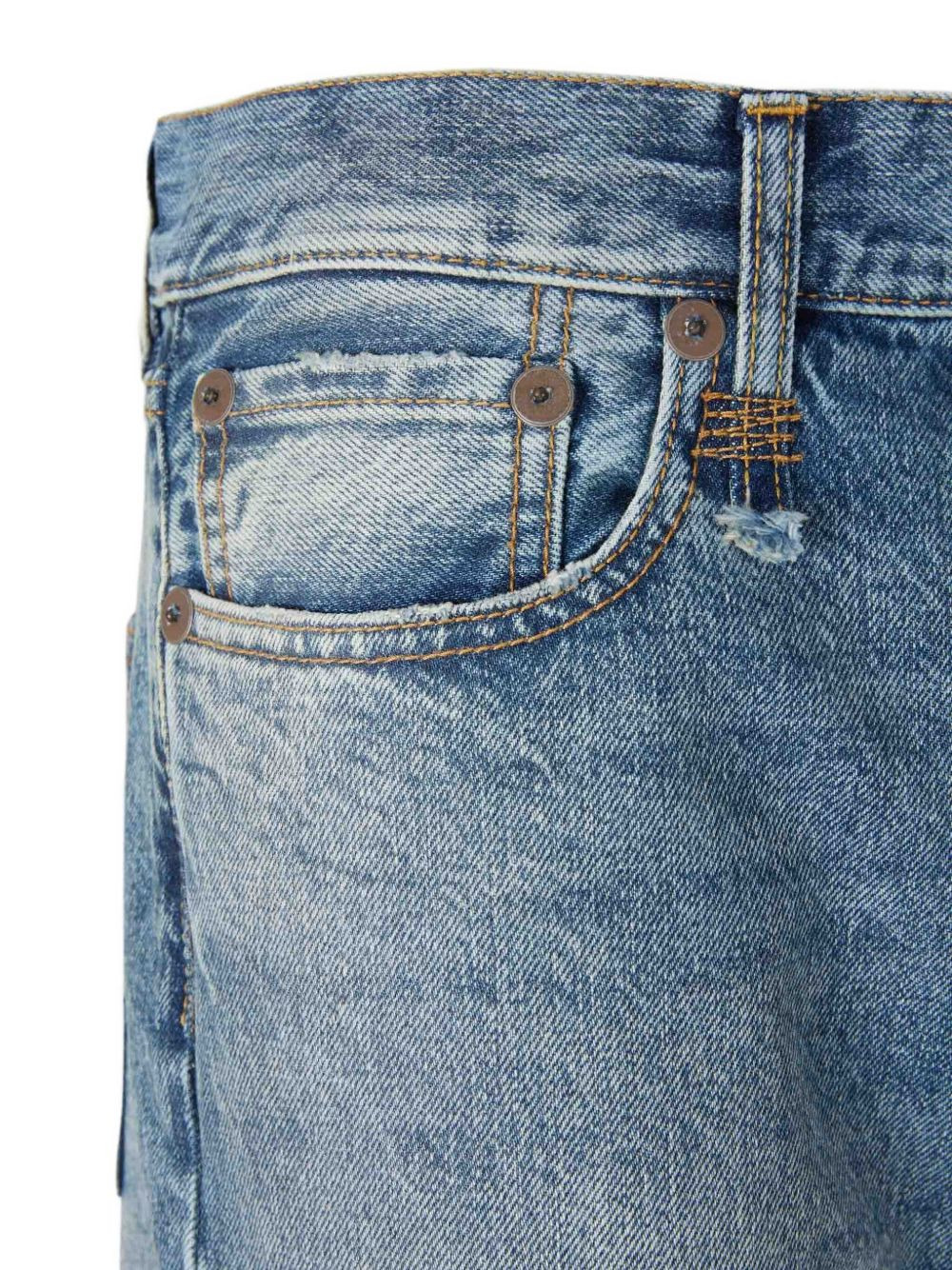 frayed-hem straight jeans - 3