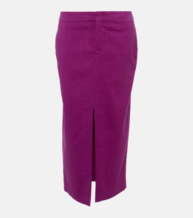 Dixina linen-blend midi skirt - 1