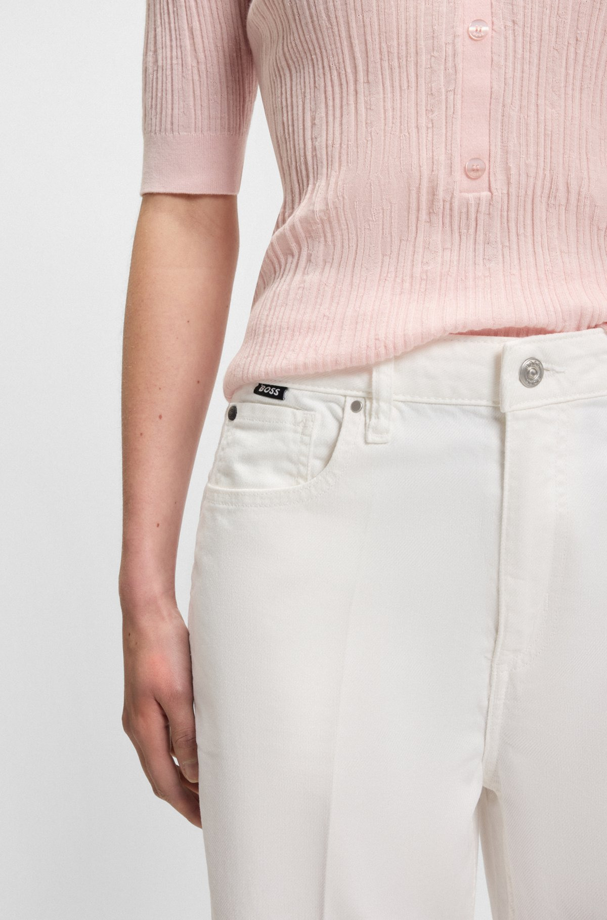 RELAXED-FIT JEANS IN WHITE EGYPTIAN-COTTON DENIM - 5