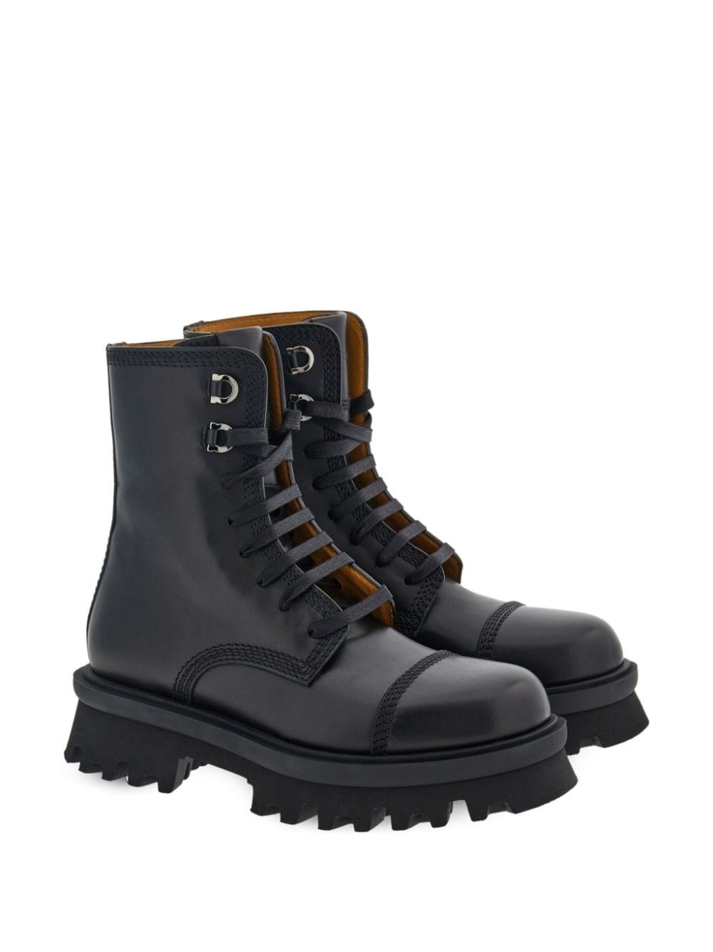 lace-up leather boots - 2