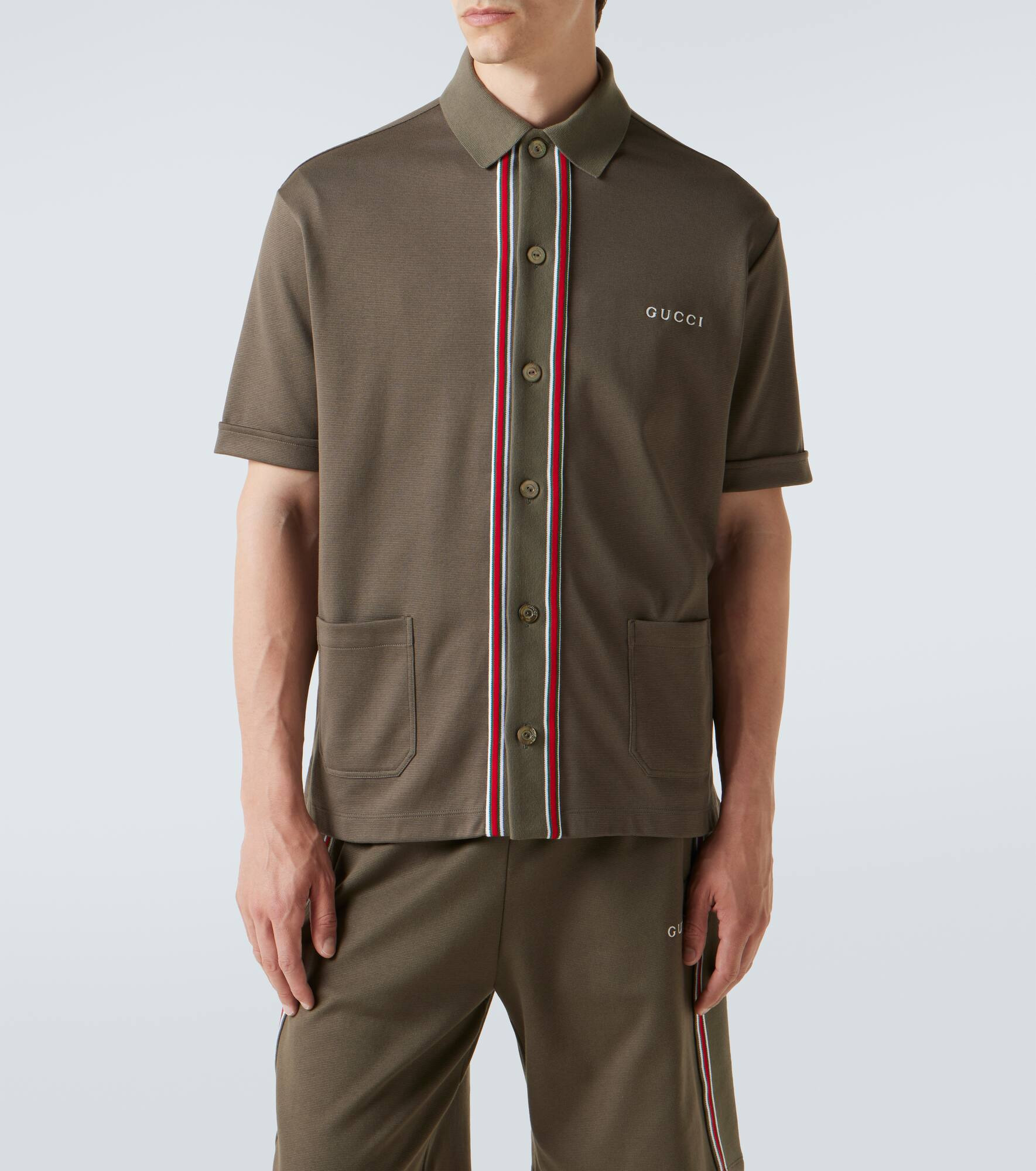 Logo Web Stripe cotton piqué polo shirt - 3
