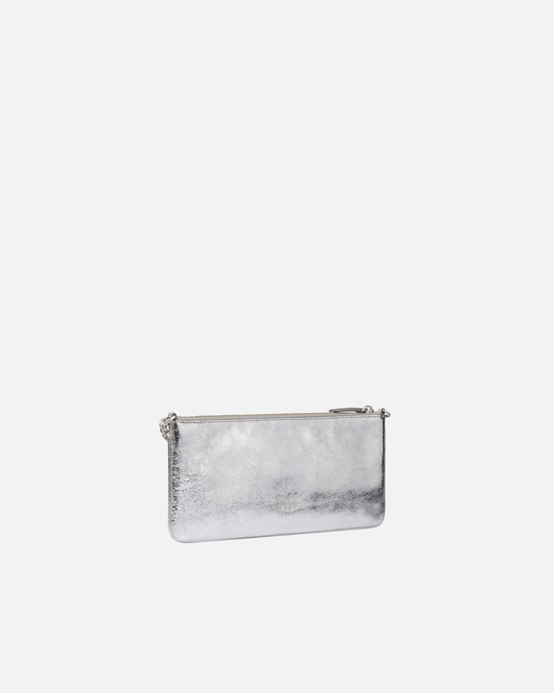 PINKO LAMINATED LEATHER CLUTCH WITH SHOULDER STRAP outlook