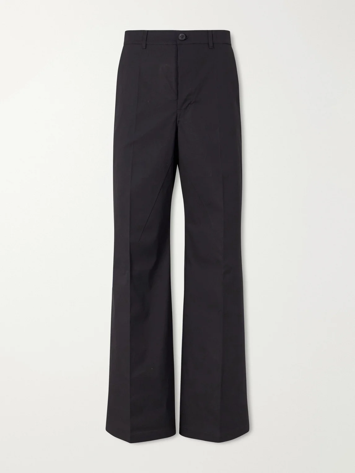 Wide-Leg Cotton-Blend Canvas Trousers - 1