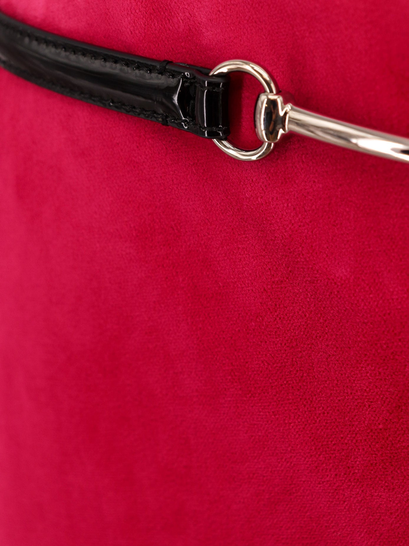 Velvet Skirt With Belt And Horsebit Detail - 5
