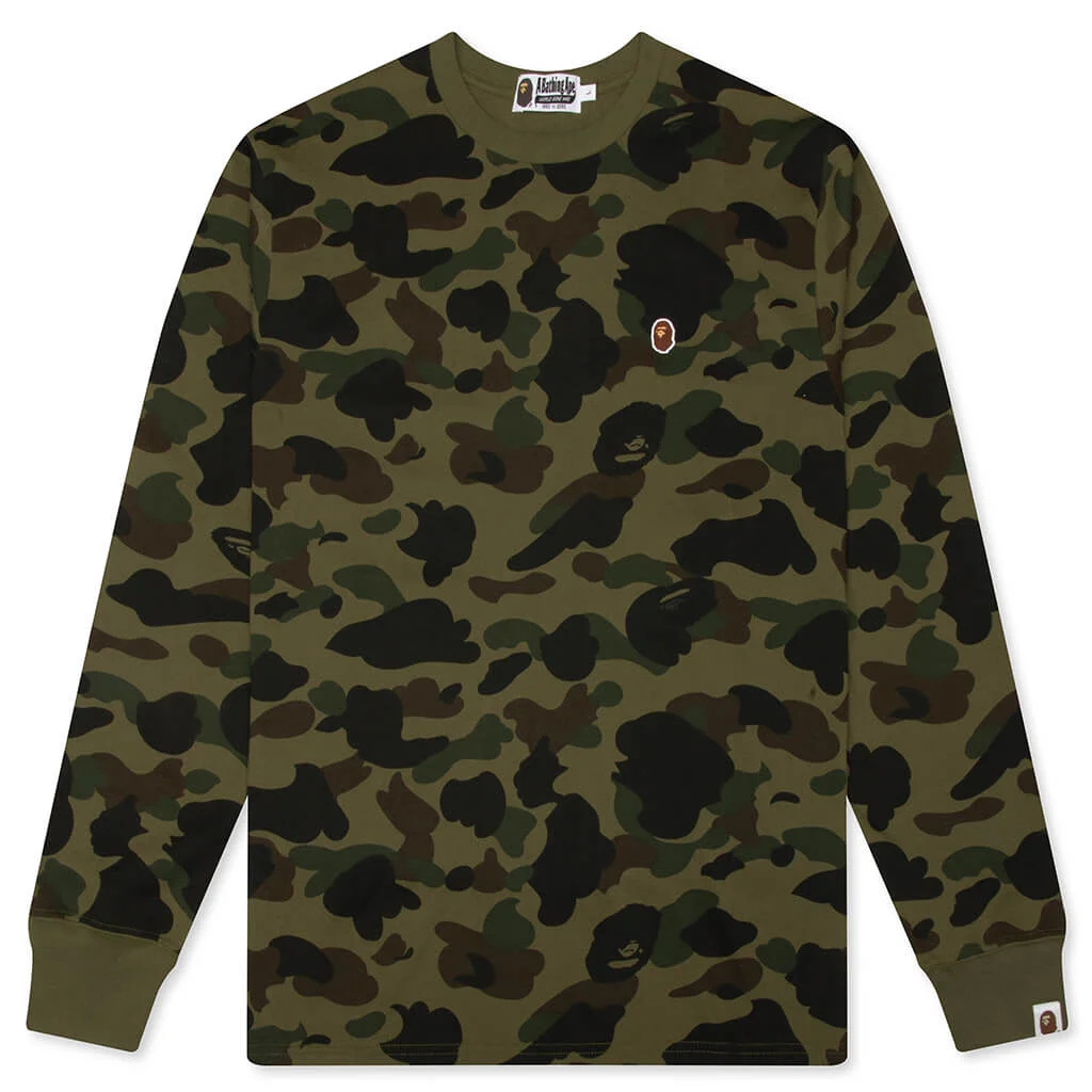1ST CAMO ONE POINT L/S TEE - GREEN - 1