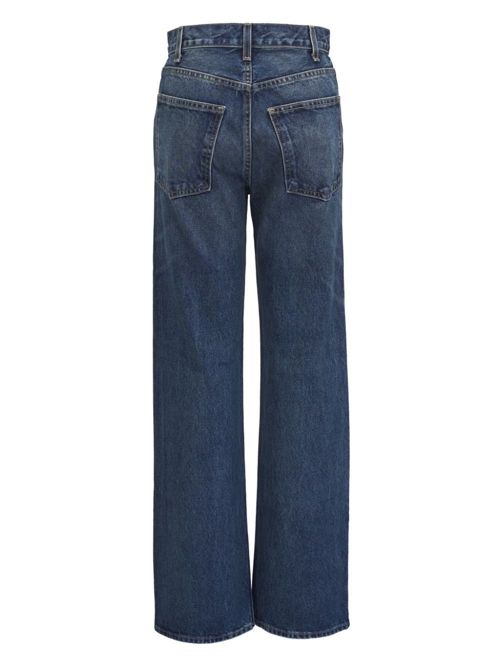 whiskering effect mid-rise straight-legged jeans - 2