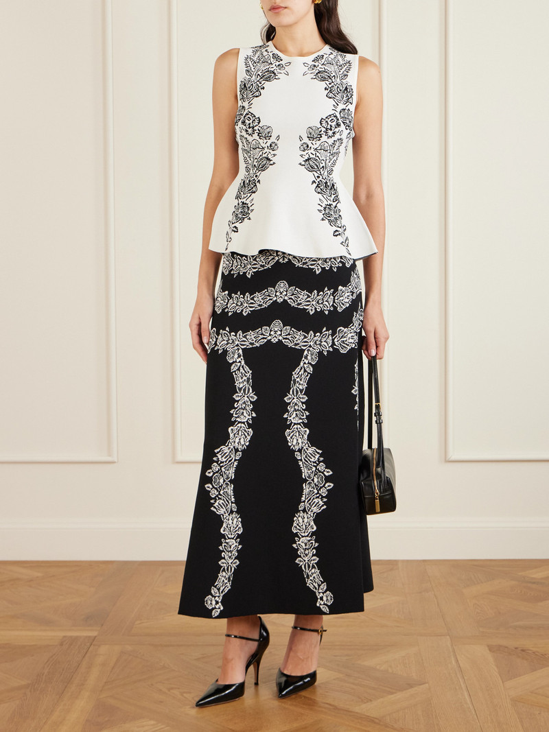 ULLA JOHNSON Valencia Floral-jacquard Midi Skirt outlook