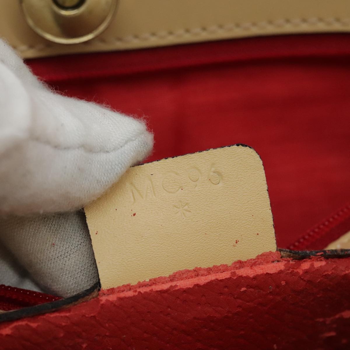 CELINE Tote Bag Leather Beige Gold - 12
