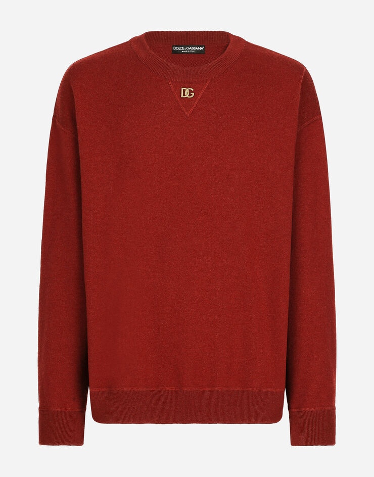 Cashmere round-neck sweater with DG logo - 1