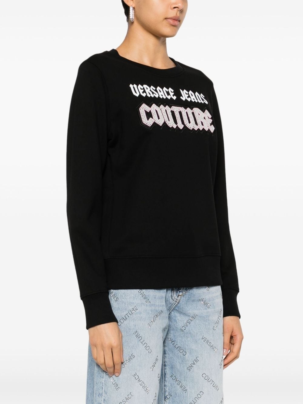 bead-embellished cotton sweatshirt - 3