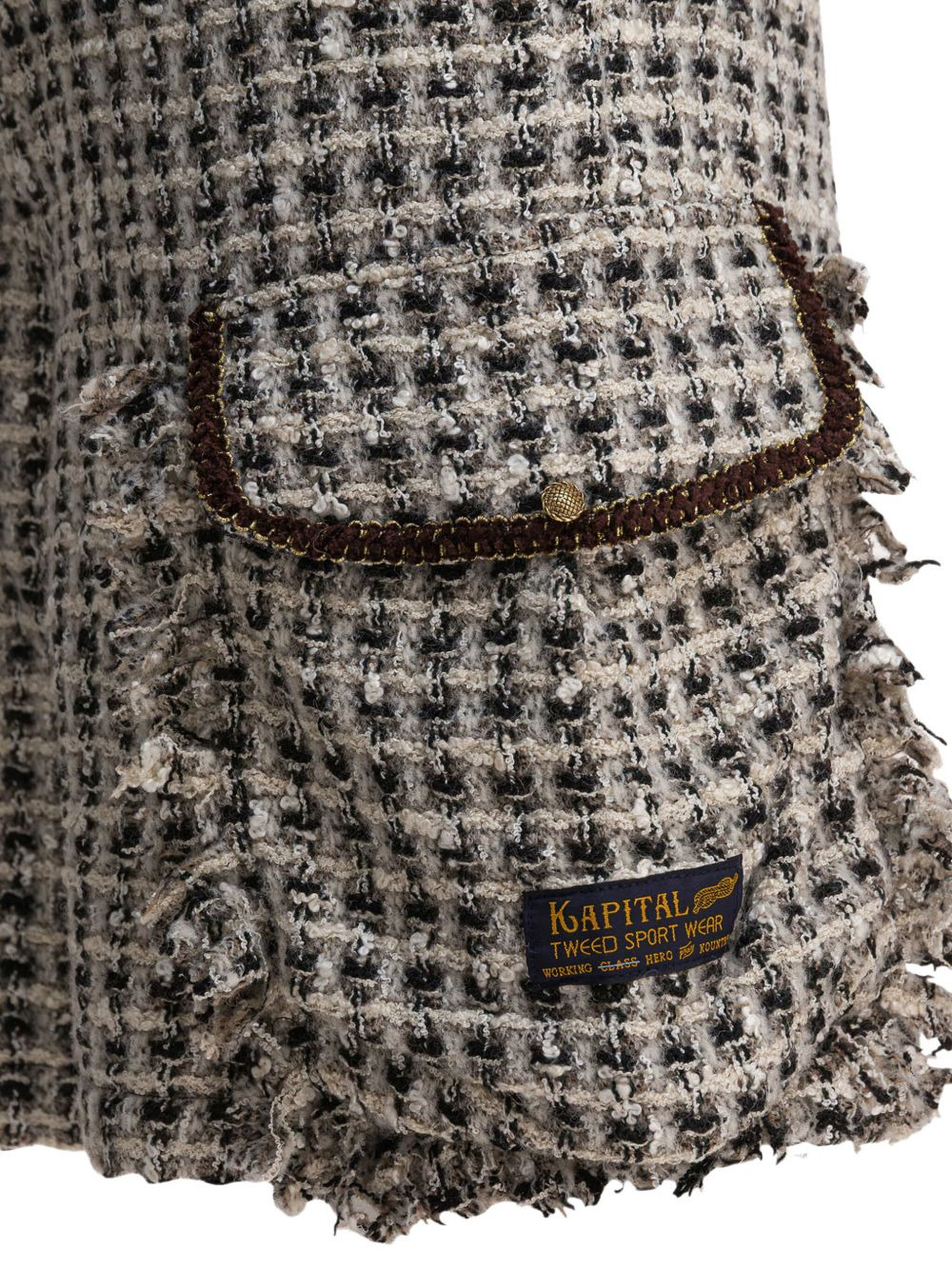drawstring-waist tweed shorts - 3