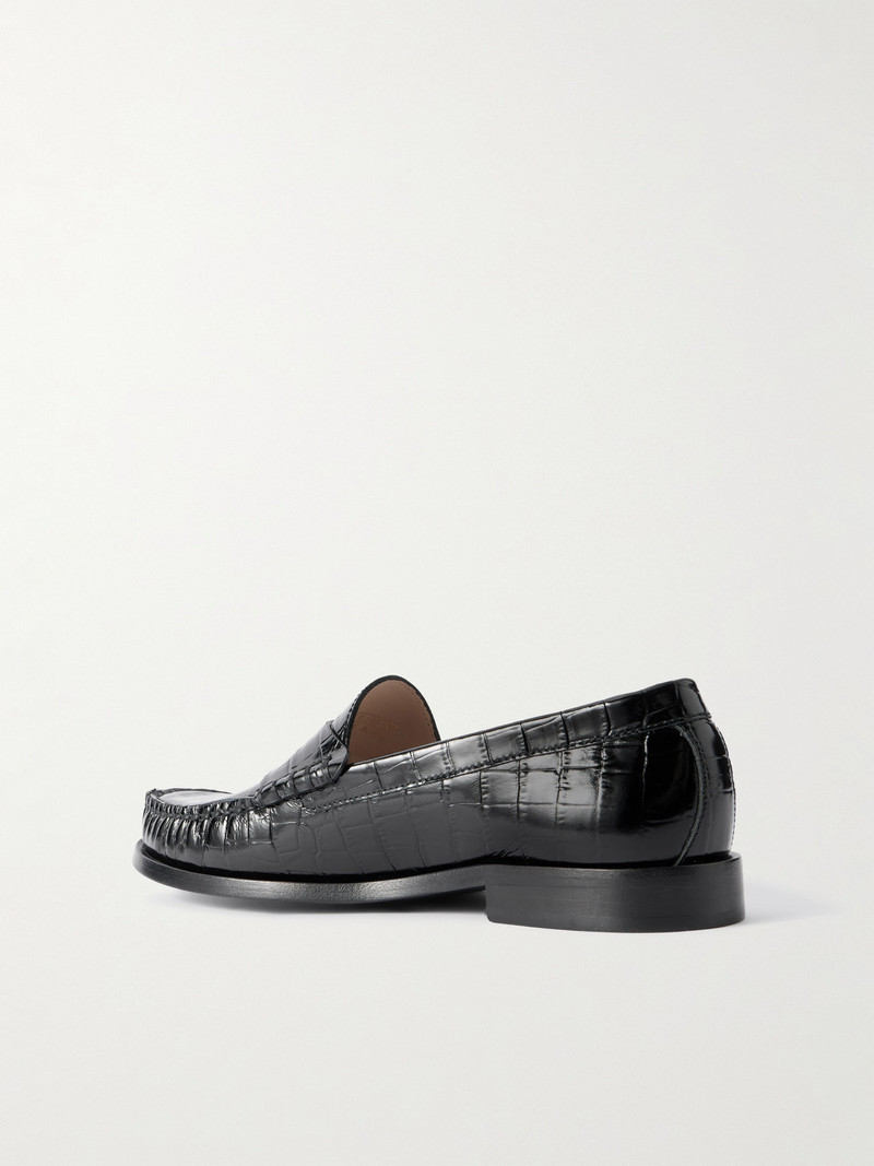 Lottie Croc-effect Polished-leather Loafers 3