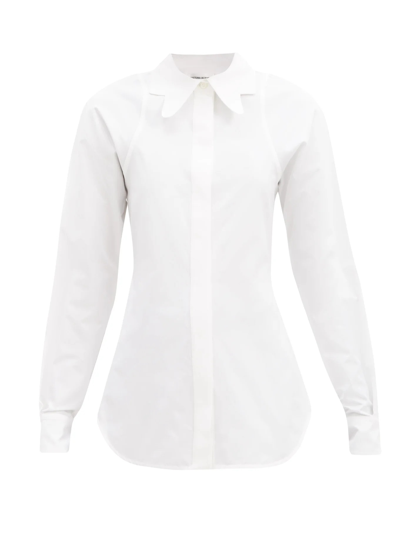 Butterfly-collar cotton-faille shirt - 1