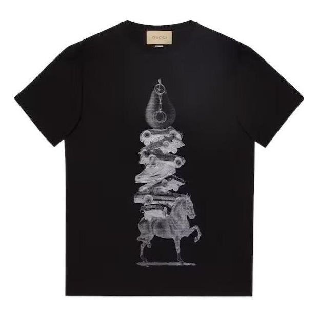 Gucci Cotton Jersey Printed T-shirt 'Black' 771758-XJGIC-1152 - 1