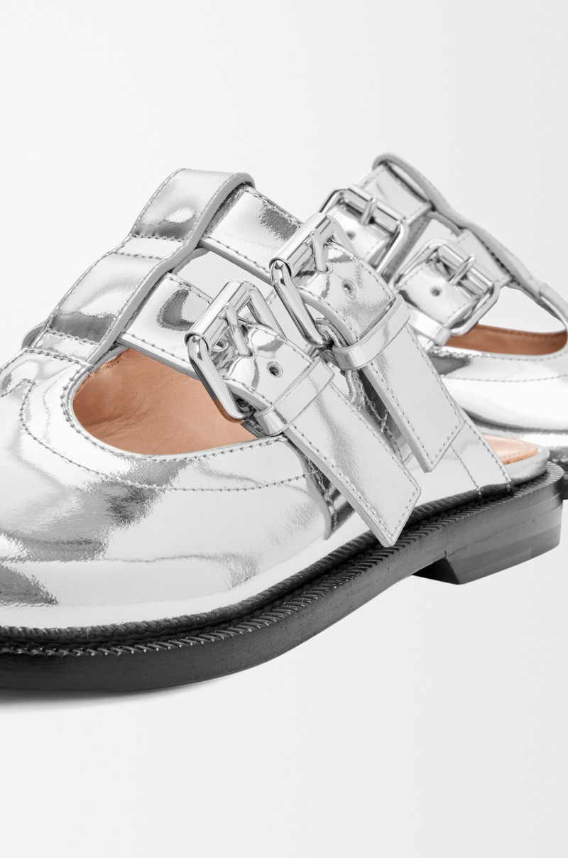 Campo Mary Jane mule in metallic calfskin 5