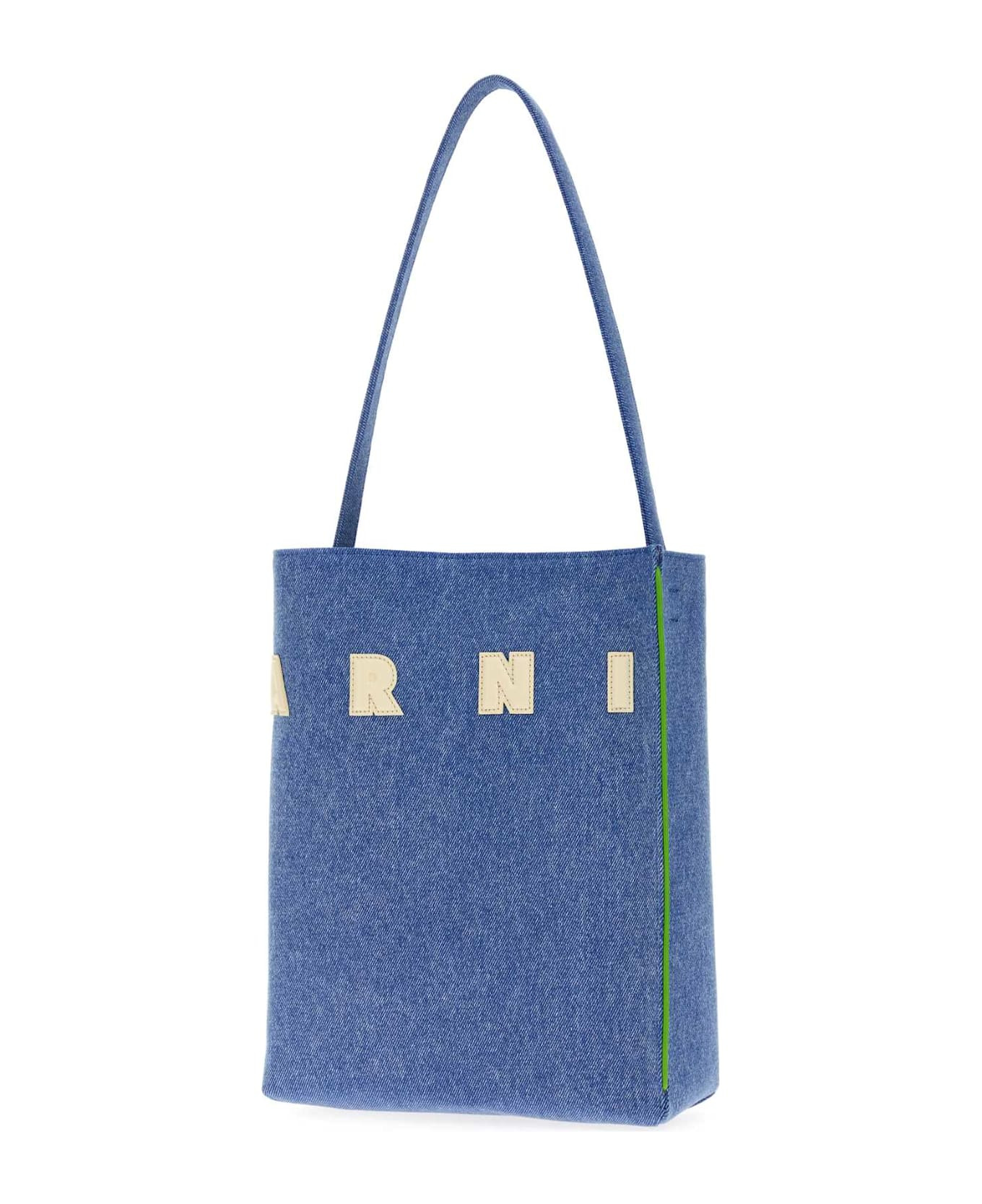 Denim Small Museo Shoulder Bag - 2
