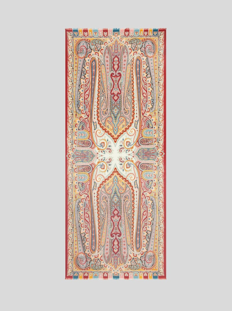 Etro WOOL AND SILK SCARF WITH MULTICOLOURED PRINT outlook