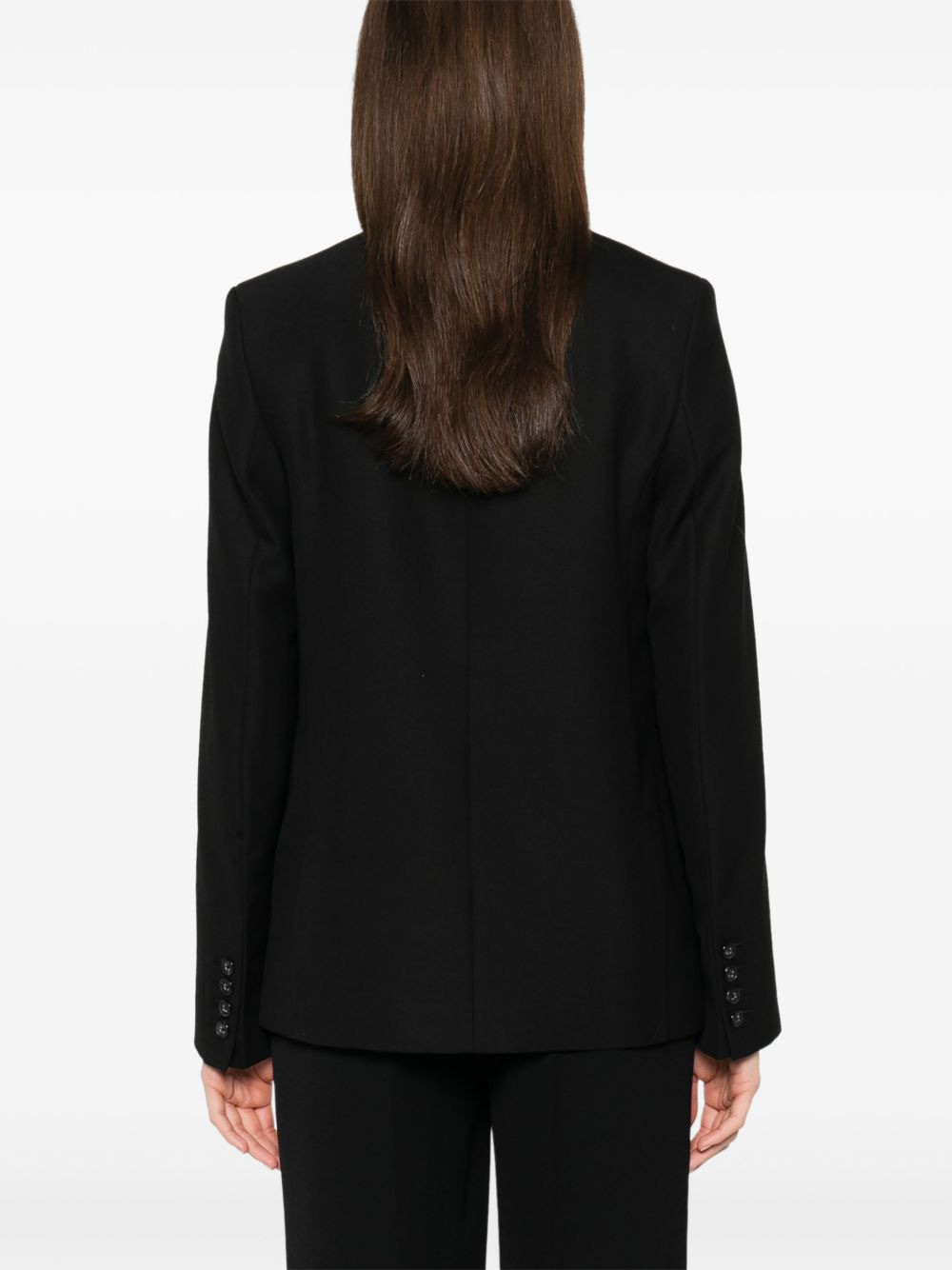 shawl lapels single-breasted wool blazer - 4