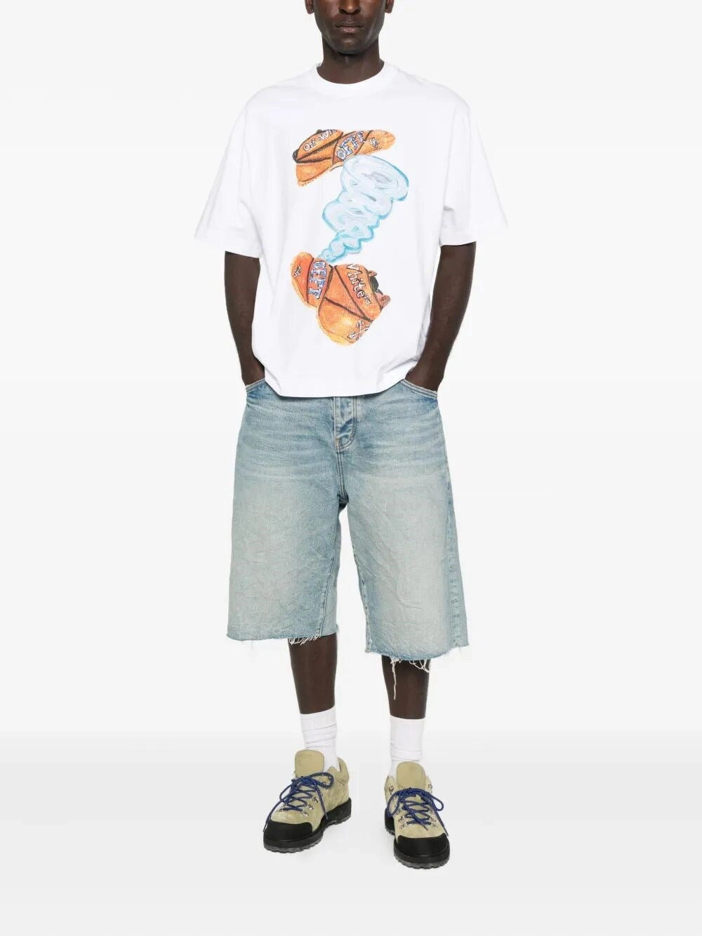 Off White Men `Shimada Diag Skate` Short Sleeve T-Shirt - 2