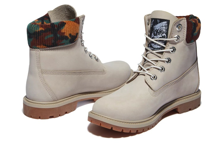 (WMNS) Timberland Heritage 6 Inch Waterproof Boots 'Beige Nubuck with Camo' A2M83K51 - 5