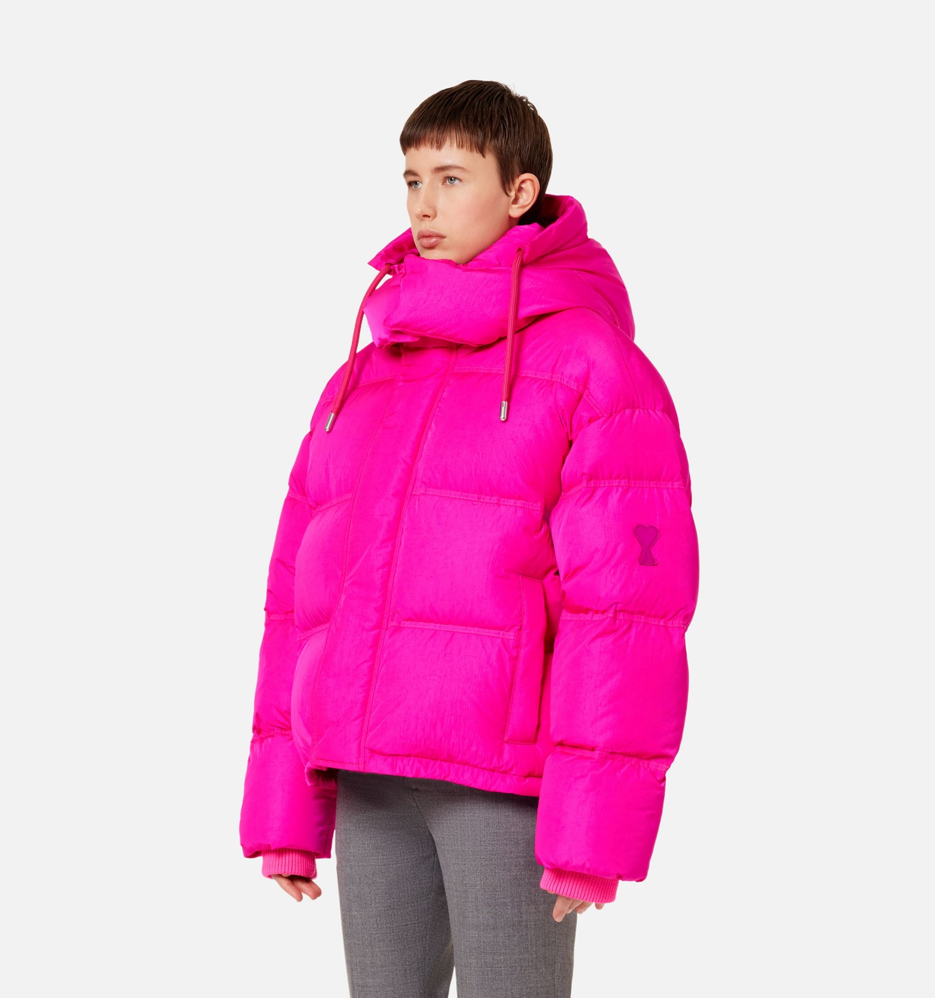 Down Jacket With Ami De Cœur Patch - 5