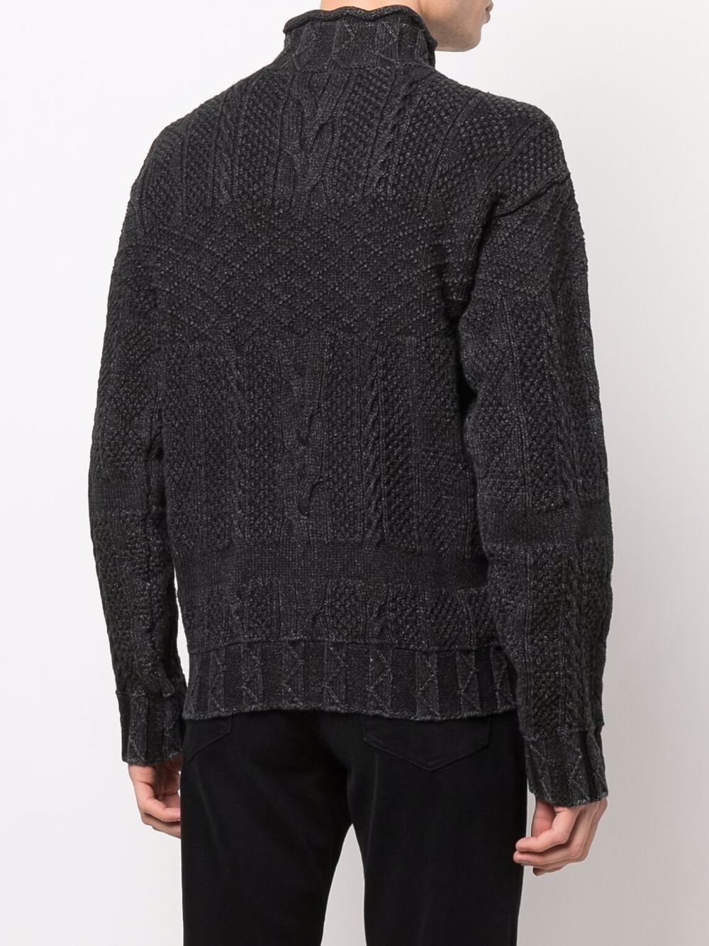 cable-knit funnel-neck jumper - 4