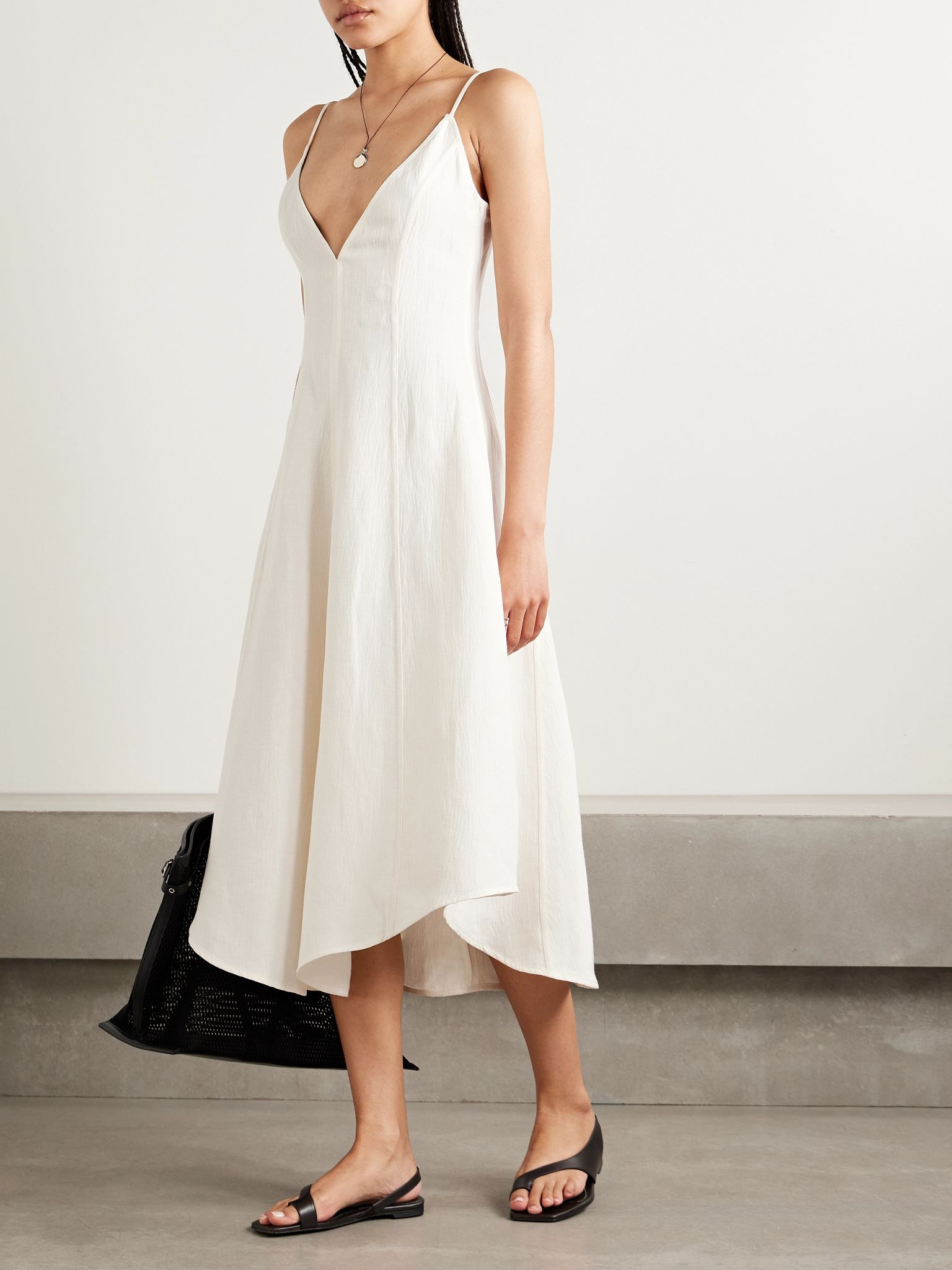 Elaine cloqué midi dress Ecru - 2