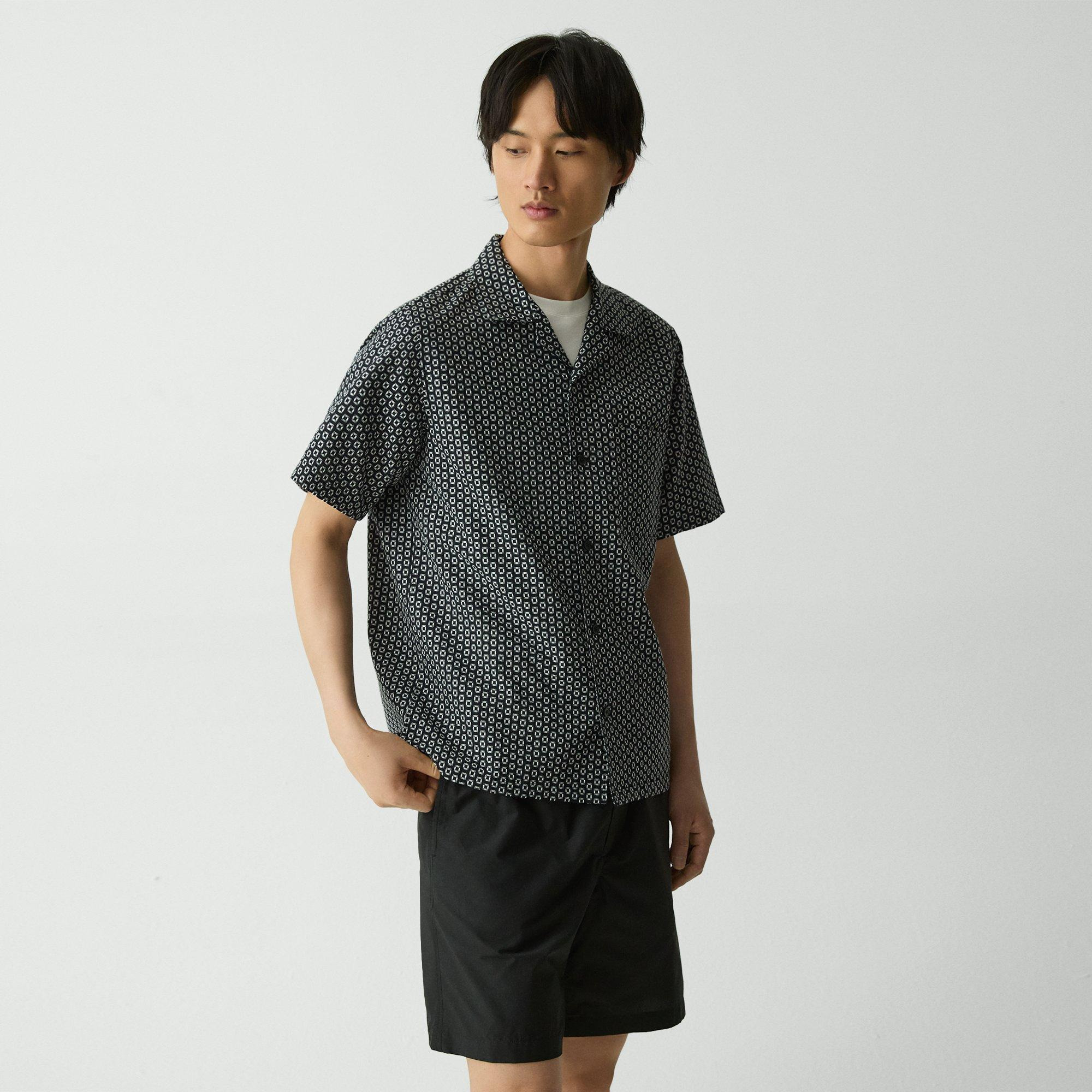 Noll Camp Shirt in Geometric Cotton - 2