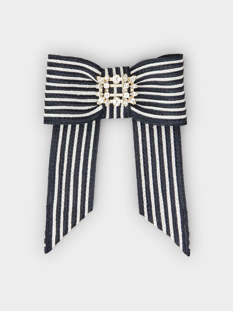 Broche Vivier Hair Clip in raffia 1