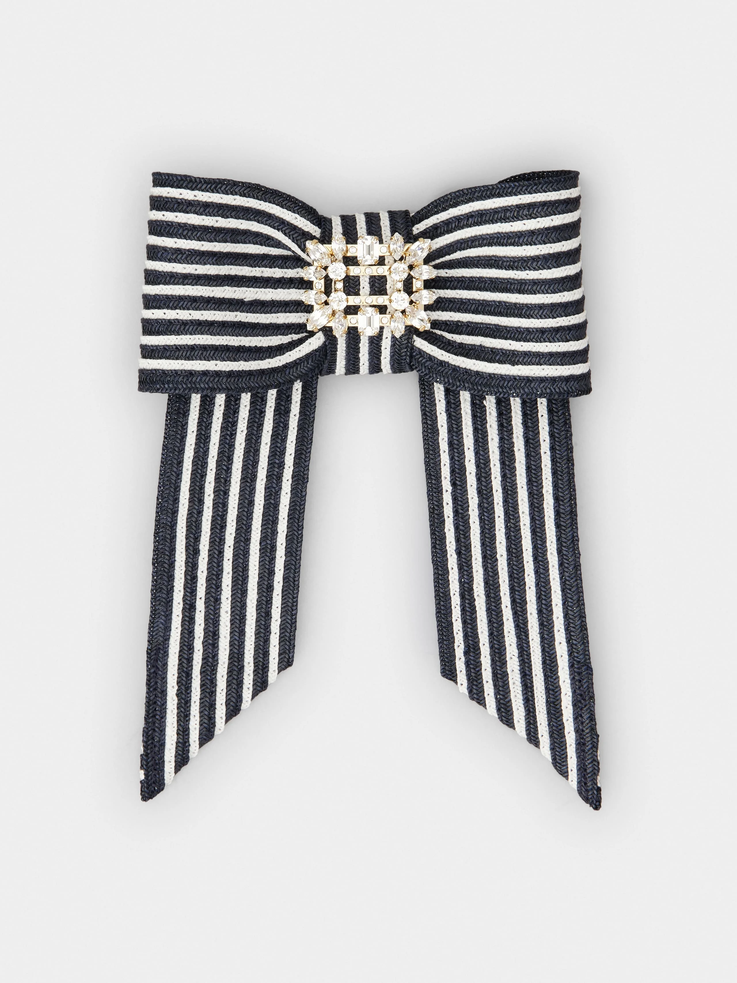 Broche Vivier Hair Clip in raffia - 1