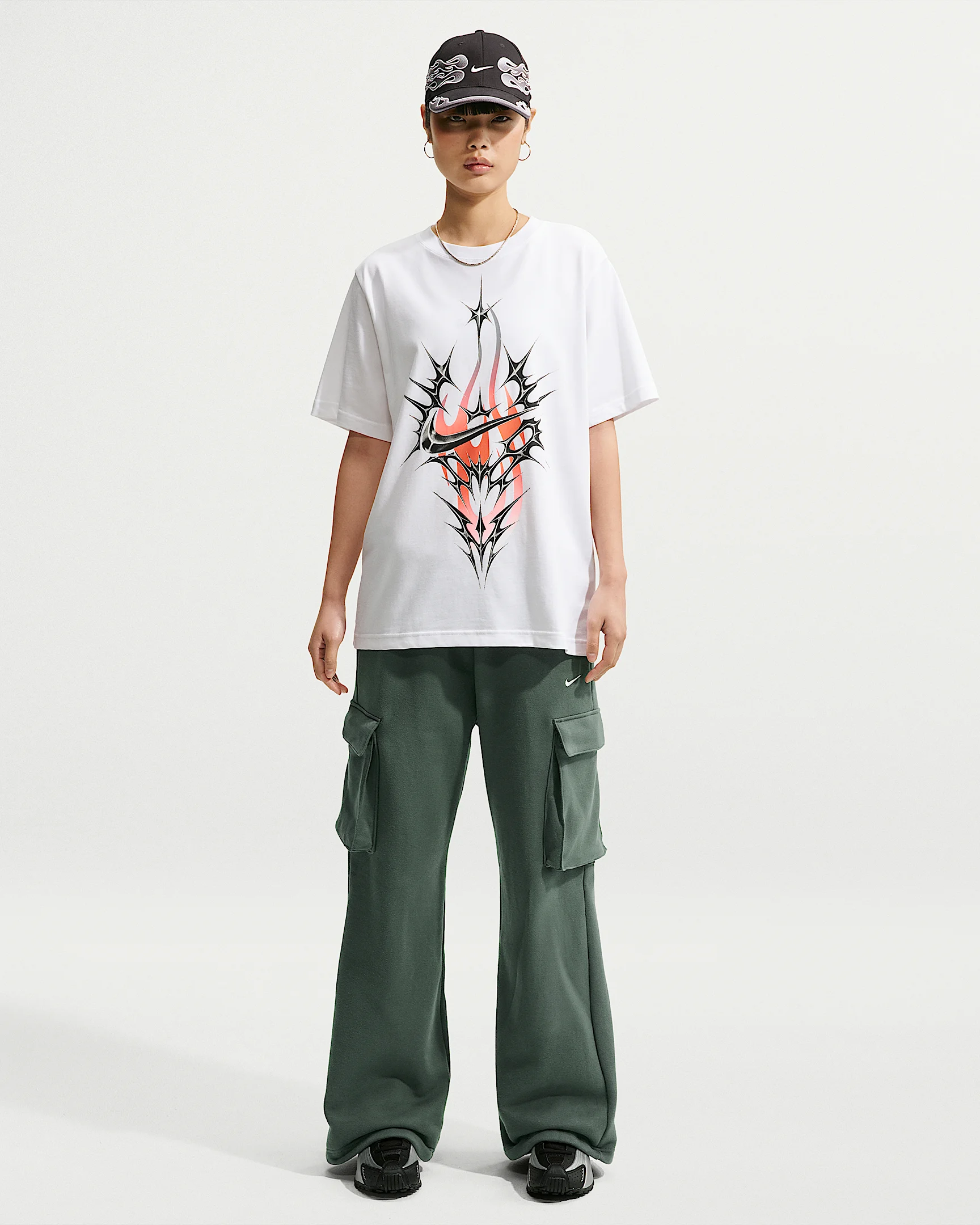 Nike Studio Fleece Medium Weight Women's Oversized High-Rise Cargo Pants - 1