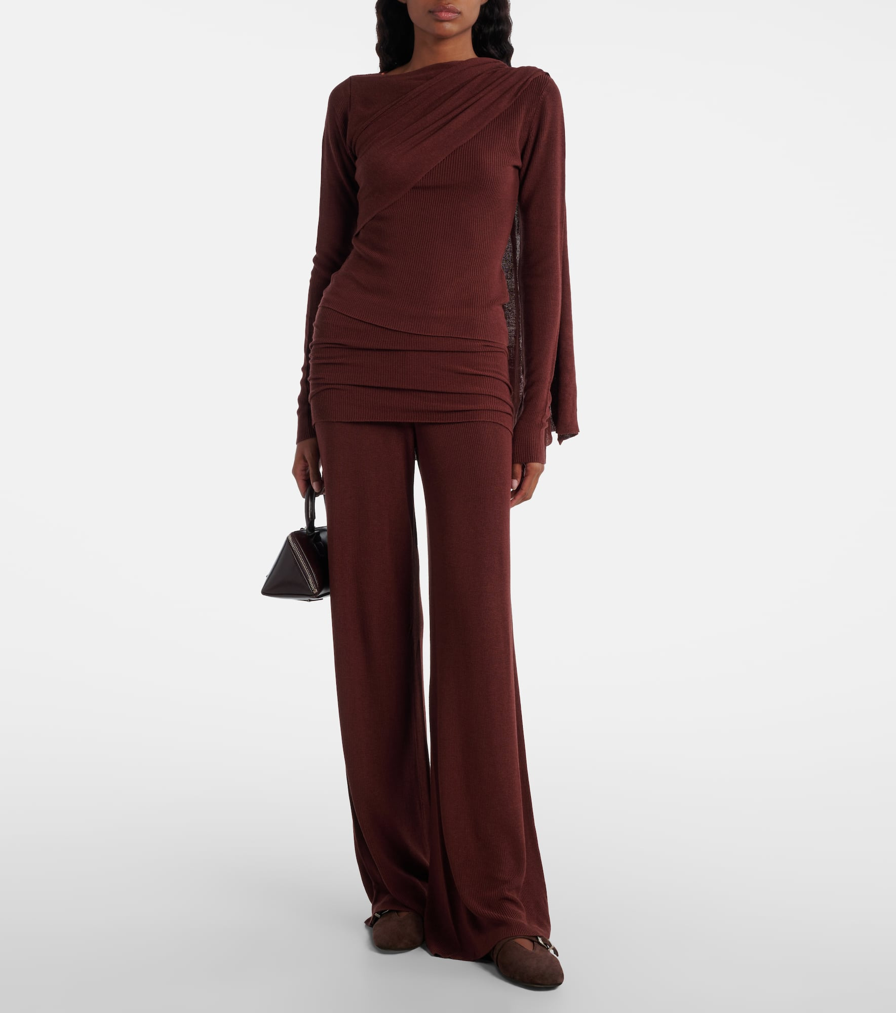 Draped silk-blend top - 2