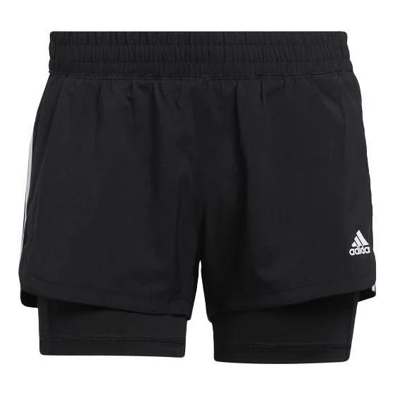 (WMNS) adidas Pacer 3s 2 In 1 Training Sports Shorts Black GL7686 - 1