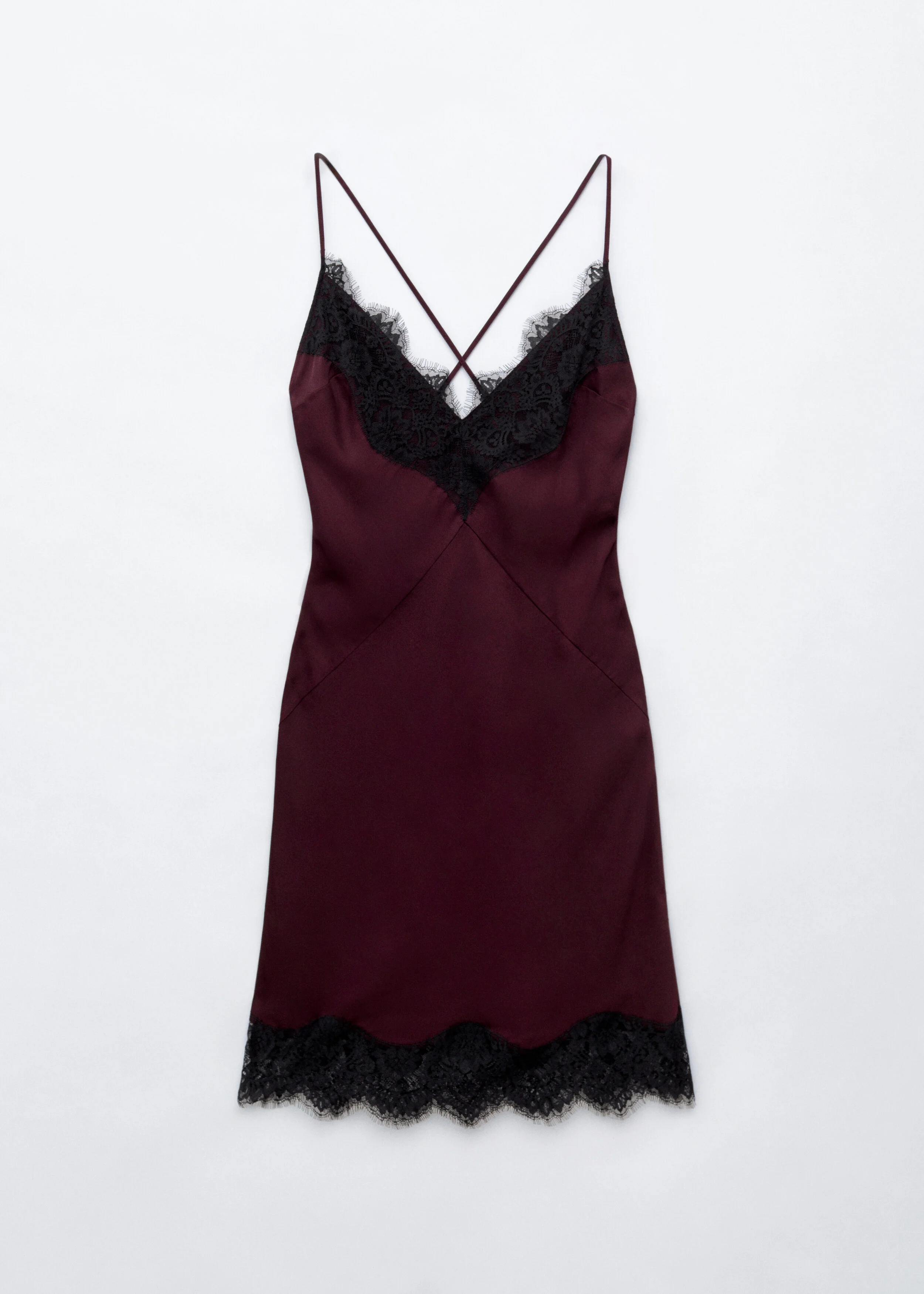 Lace Trim Slip Dress - 1