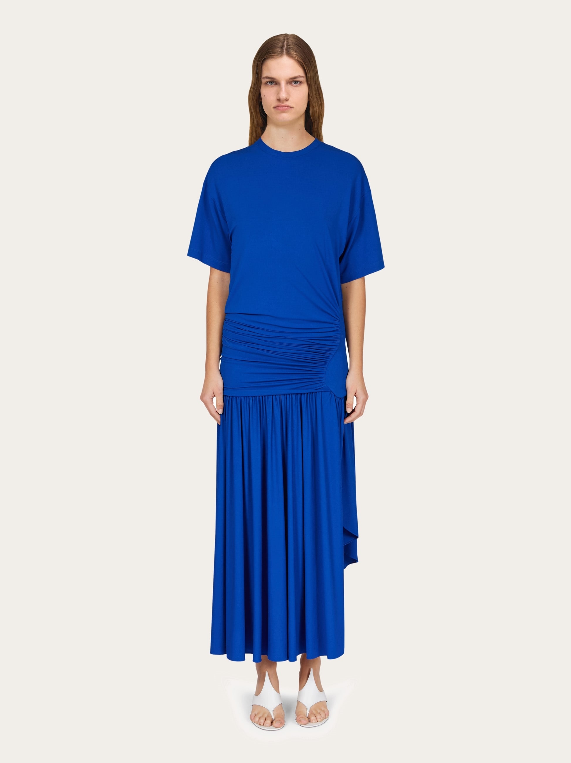 Long T-shirt dress with drape detail - 2