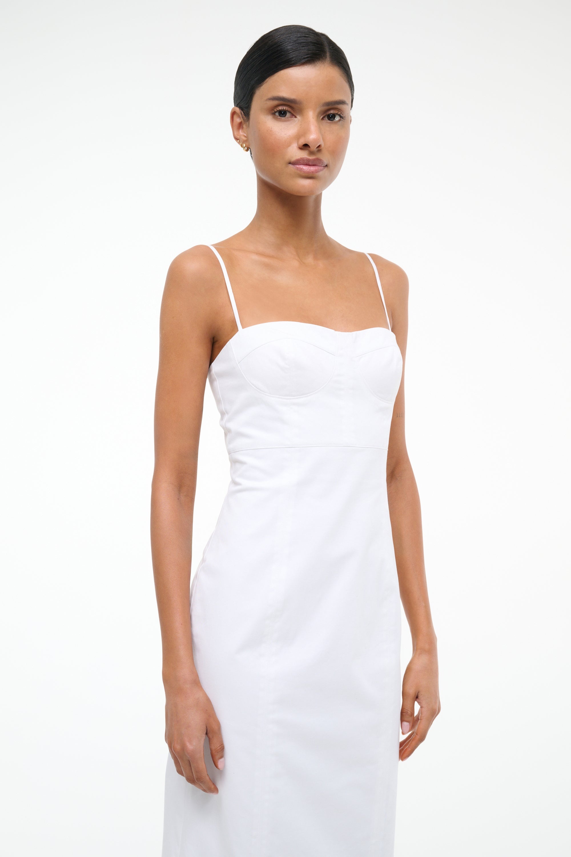 STAUD WHITNEY DRESS WHITE - 4