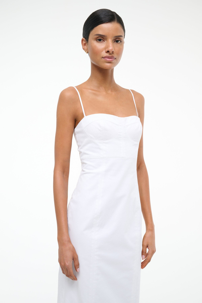 staud white dress graduation STAUD White Vincent Dress White / S main image 1