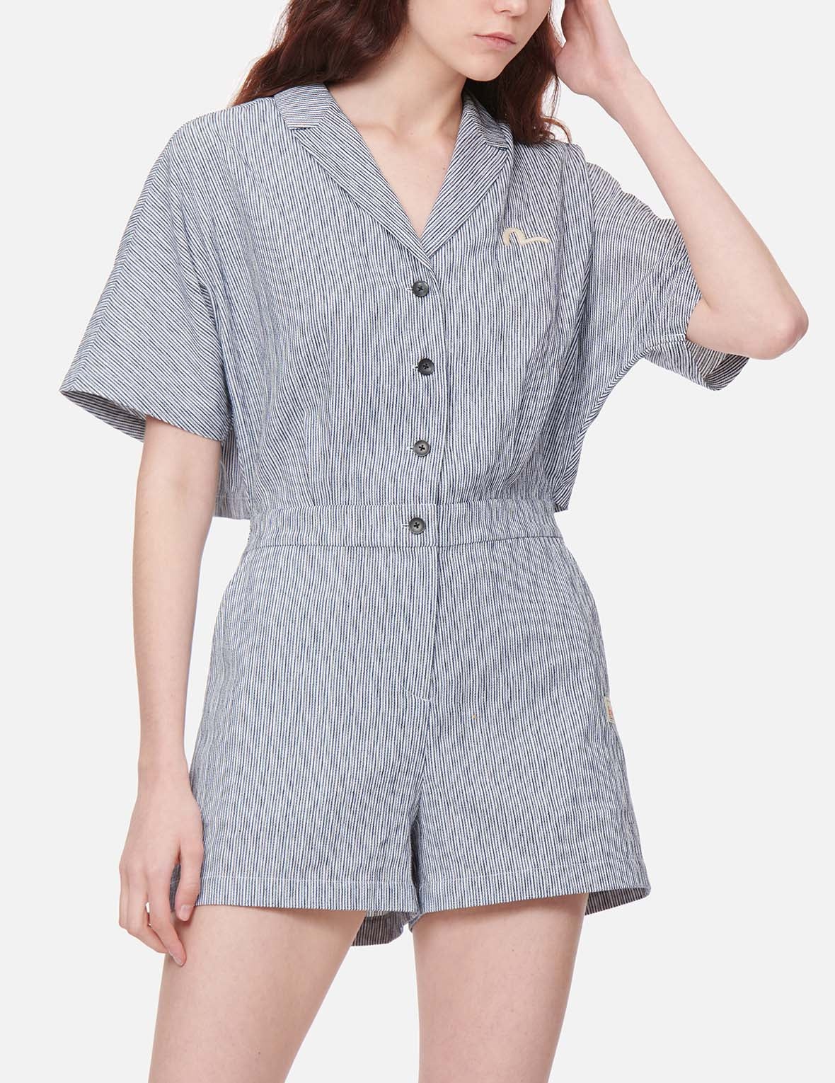 Seagull and Kamon Embroidery Jumpsuit - 3