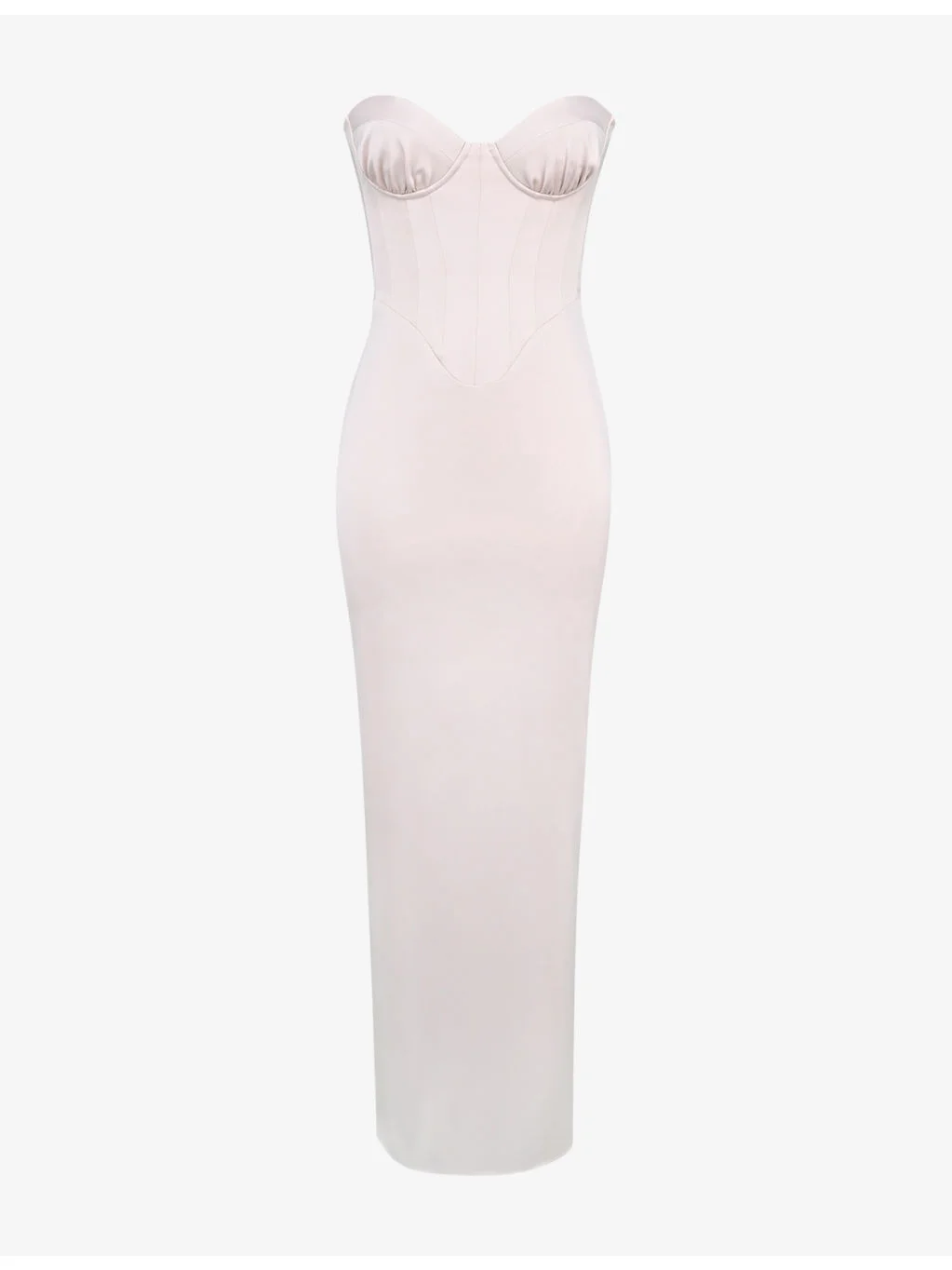 Valeria Corset Strapless Satin Midi Dress - 1