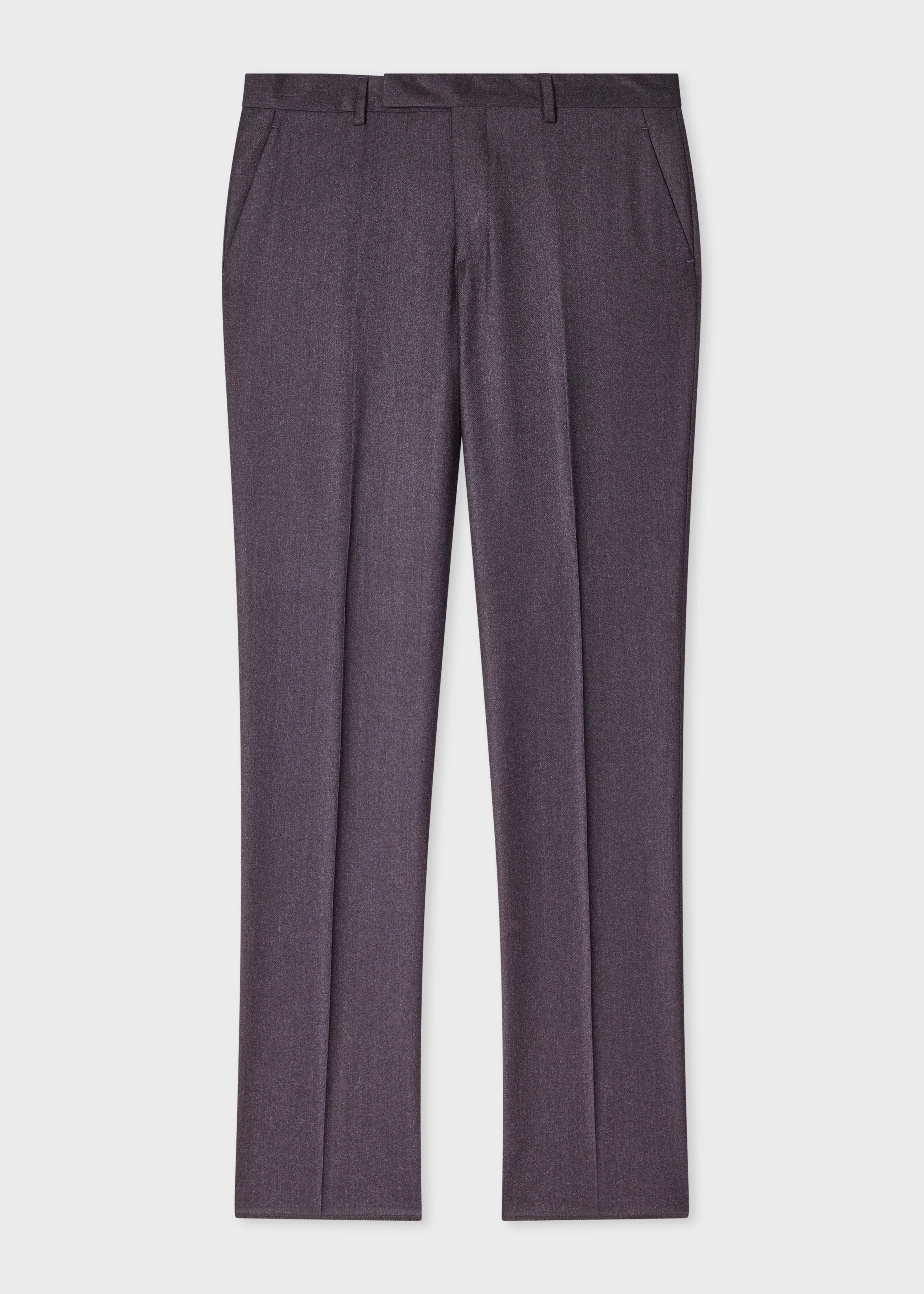 Slim-Fit Blue Grey Wool-Cashmere Flannel Trousers - 1