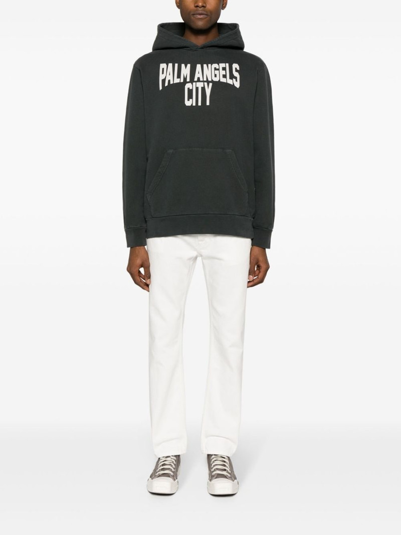 Palm Angels logo-embossed straight jeans outlook