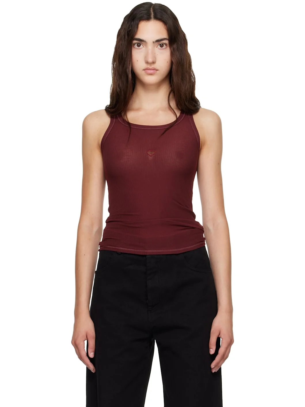 Burgundy Heart Tank Top - 1