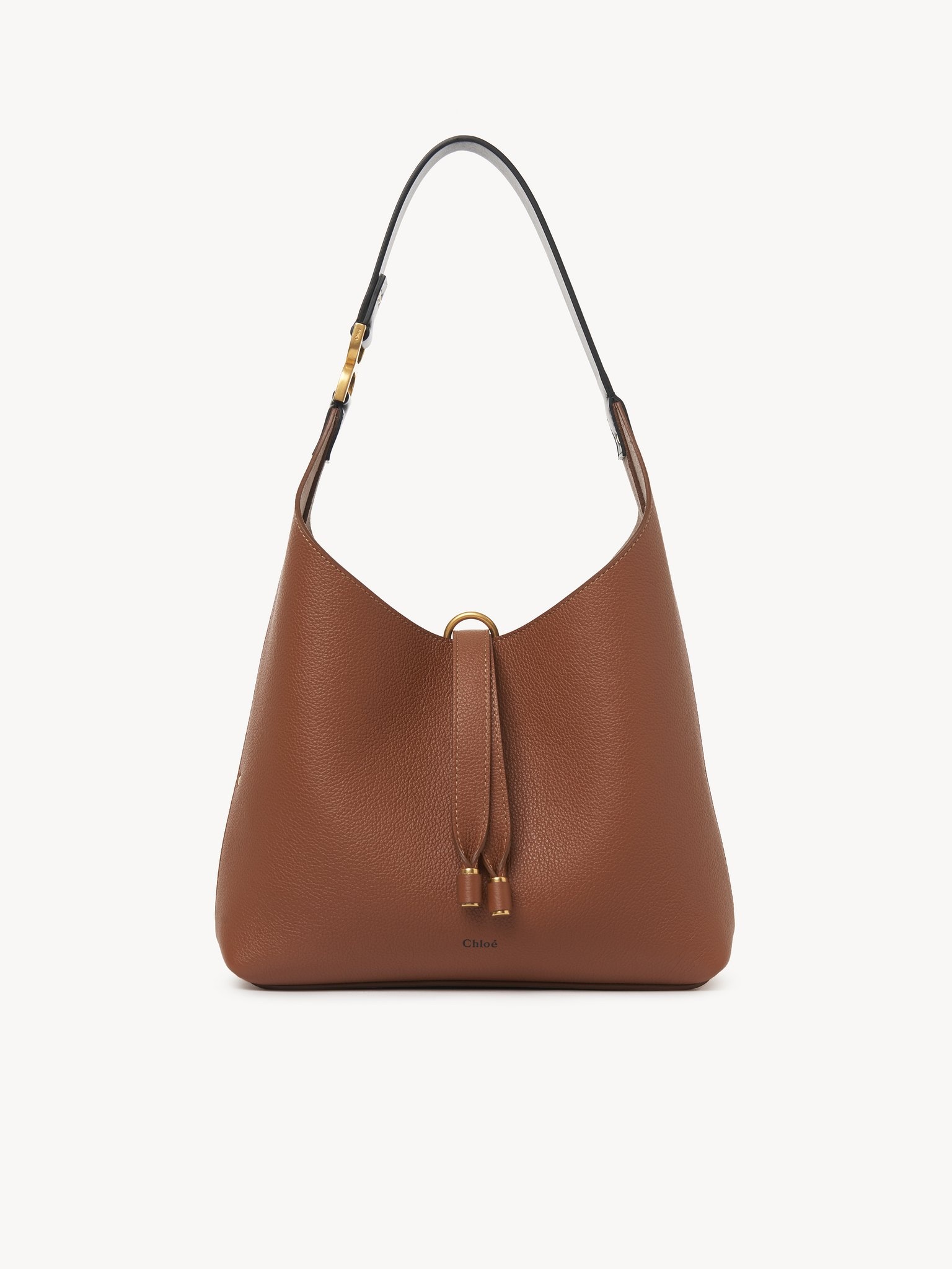 SMALL MARCIE HOBO BAG IN GRAINED LEATHER - 1