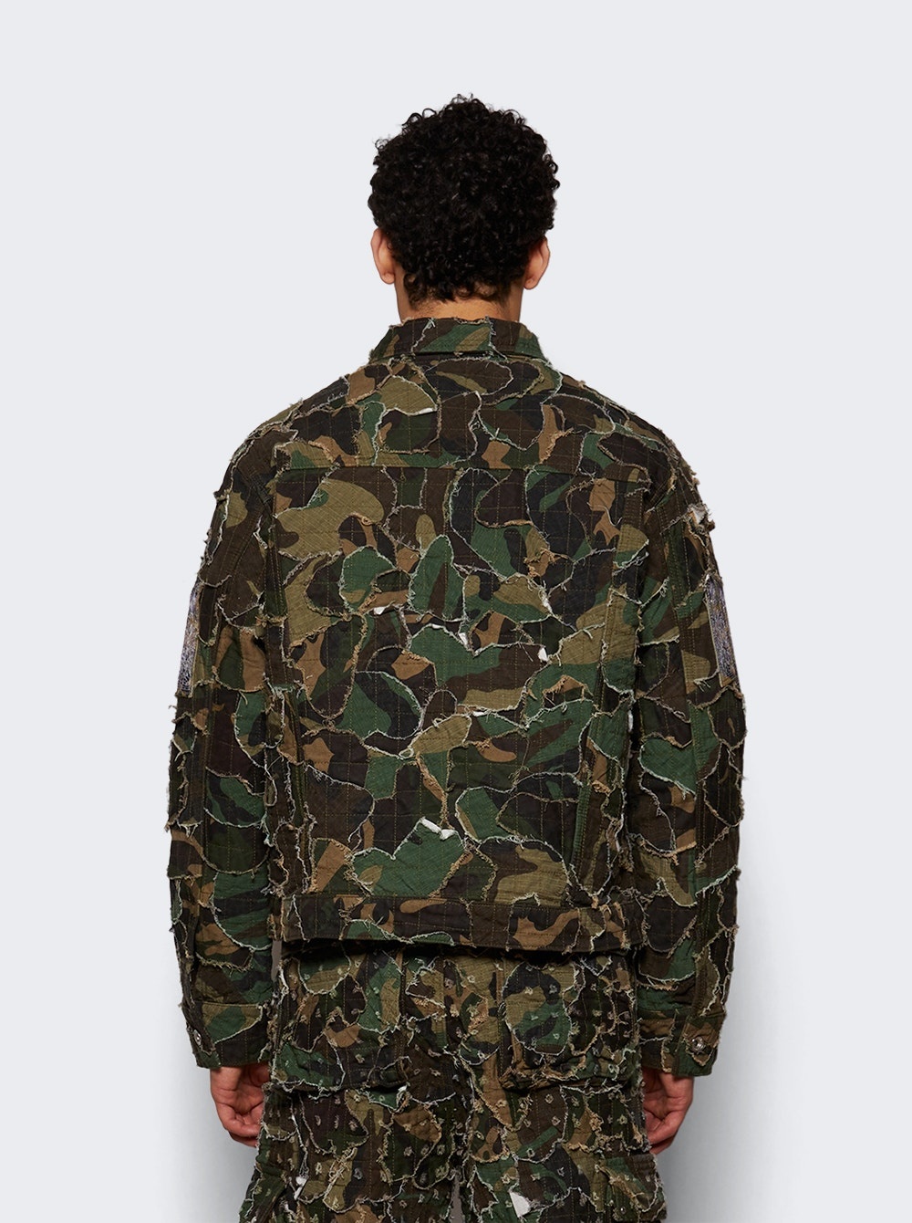 Camo Trucker Jacket Olive - 4