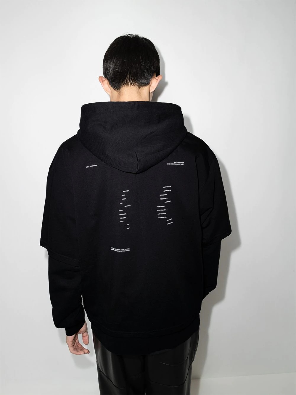 graphic-print double-layer hoodie - 3