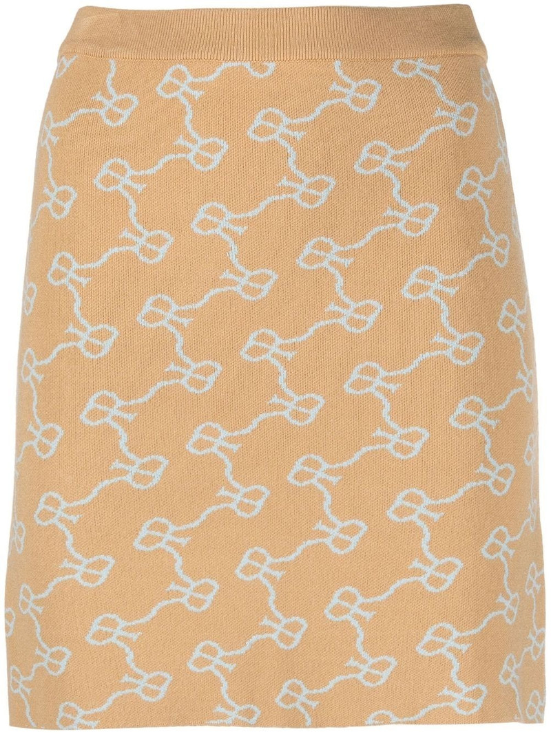 monogram pattern knitted skirt 1
